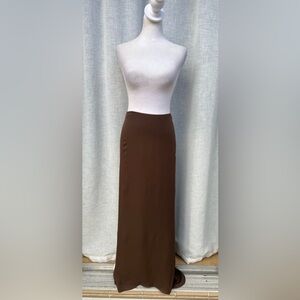 Nina Raynor brown plus size silk maxi skirt